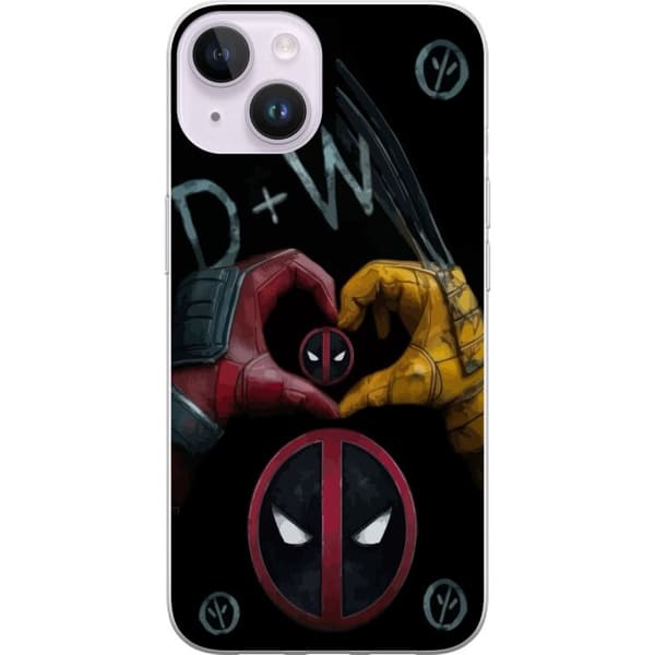 Kompatibelt Mobildeksel til Apple iPhone 14 Deadpool & Wolverine Kjærlighet