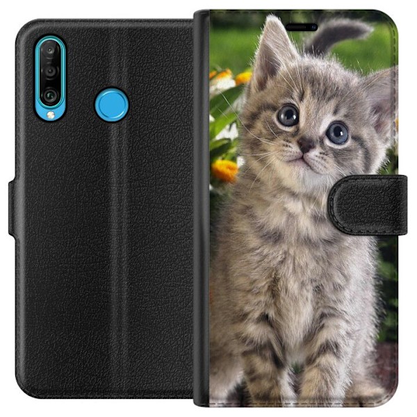 Huawei P30 lite Lompakkokotelo Kissa