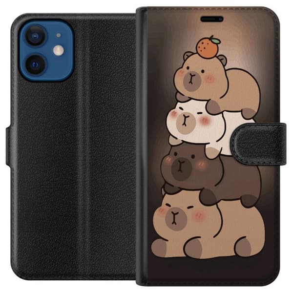 Kompatibel Tegnebogsetui til Apple iPhone 12 Capybara Kawaii Sød Dyrefigur