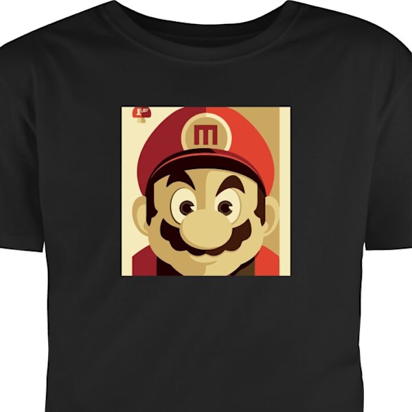 Barn-T-shirt | Bekväm T-shirt för Barn Super Mario svart 5-6 År