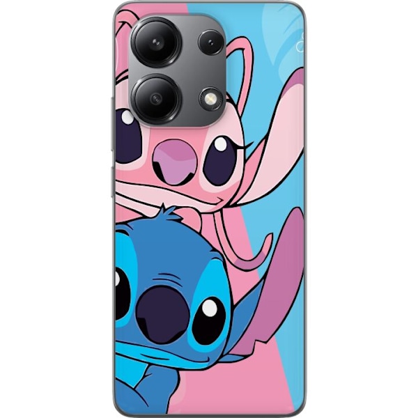 Xiaomi Redmi Note 13 4G Genomskinligt Skal Stitch & Angel