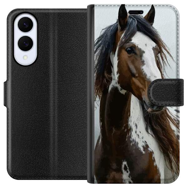 Samsung Galaxy S25 Edge Tegnebogsetui Hest Dyrsmotiv Grafisk Design Natur Kraftfuldt Motiv Populært Vægkunst Dyretema Ridning