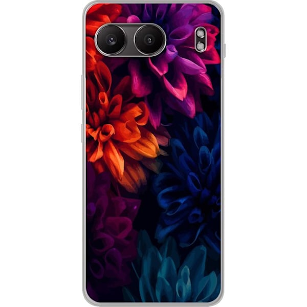 OnePlus Nord 4 Gjennomsiktig deksel Fargfulle blomster