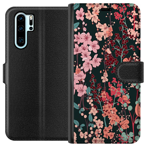 Huawei P30 Pro Tegnebogsetui Blomster