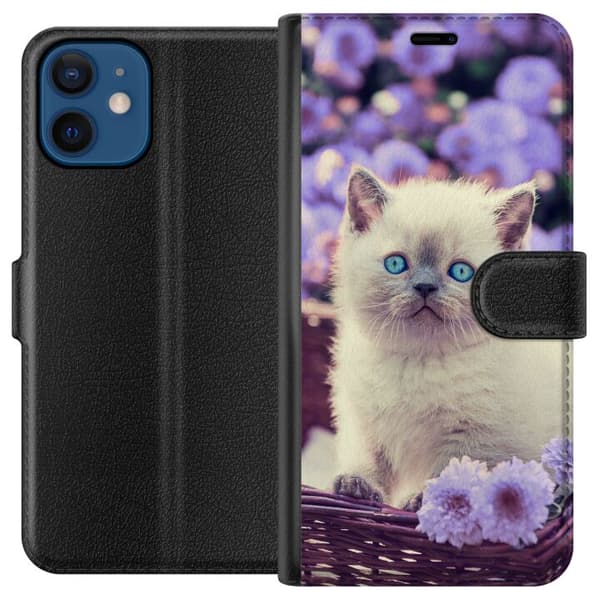 Kompatibelt Plånboksfodral till Apple iPhone 12 Katt