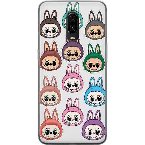 OnePlus 6T Gennemsigtig cover Labubu Macaron Monster - Nuttet