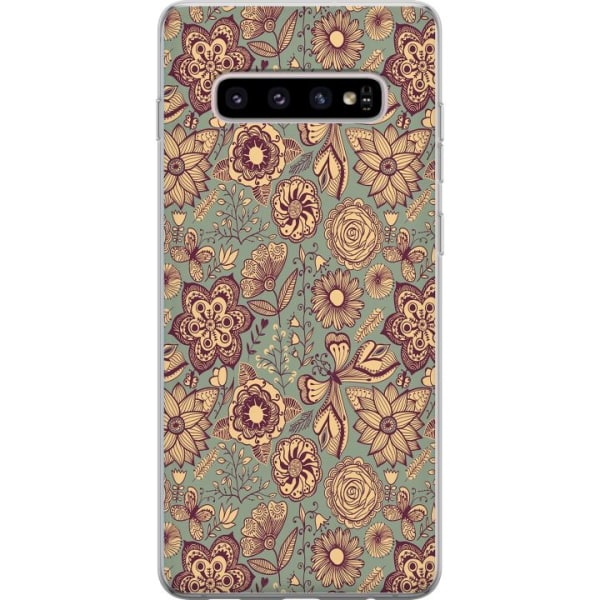 Samsung Galaxy S10+ Cover / Mobilcover - Vintage Blomster