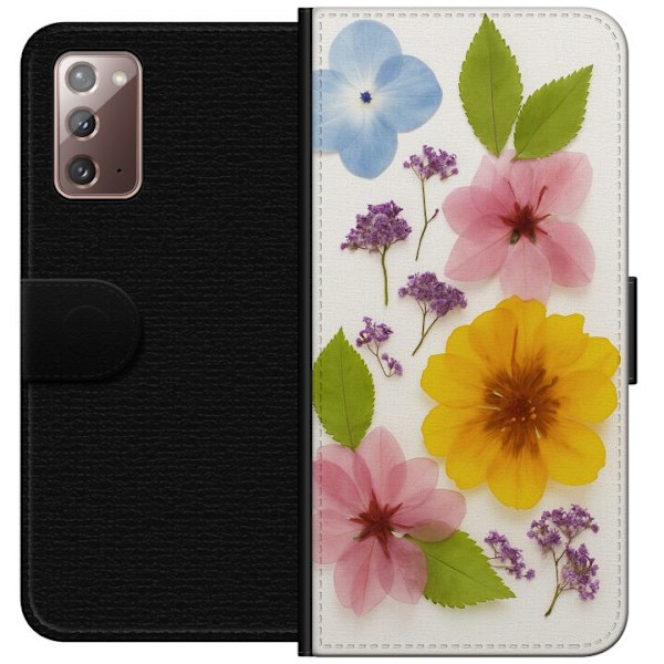 Samsung Galaxy Note20 Tegnebogsetui Pressede blomster