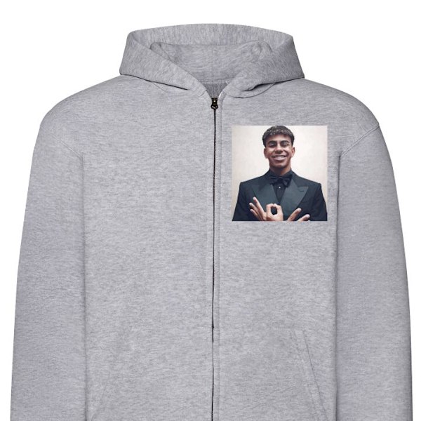 Zip-Hoodie | Huvtröja med Dragkedja för Vuxna yamal lamine grå S