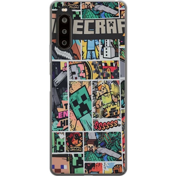 Sony Xperia 10 II Genomskinligt Skal Minecraft Art