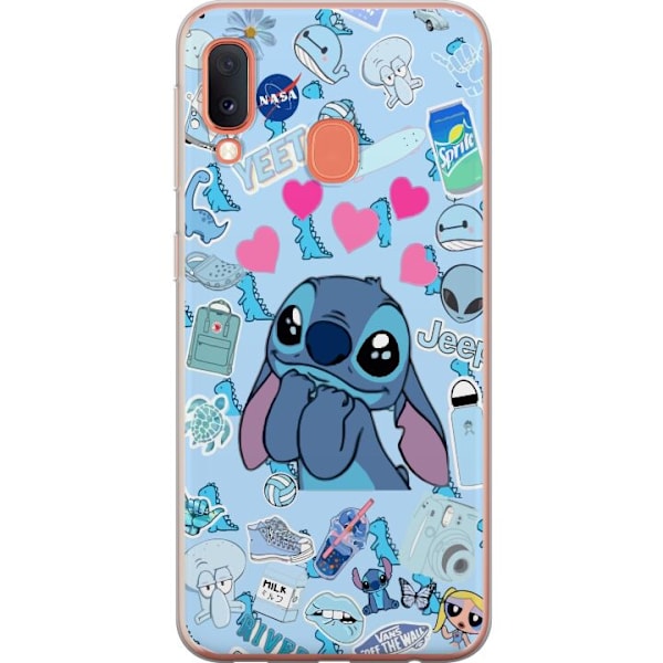 Samsung Galaxy A20e Genomskinligt Skal stitch
