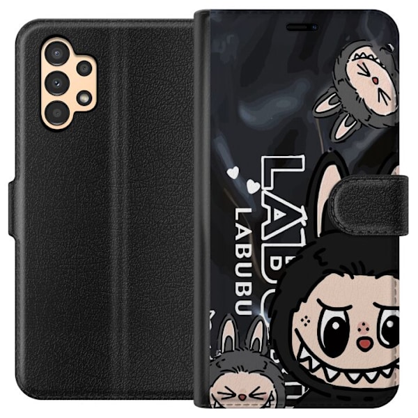 Samsung Galaxy A13 Tegnebogsetui <nl>Labubu Black Energy - Sort mønster i gade stil