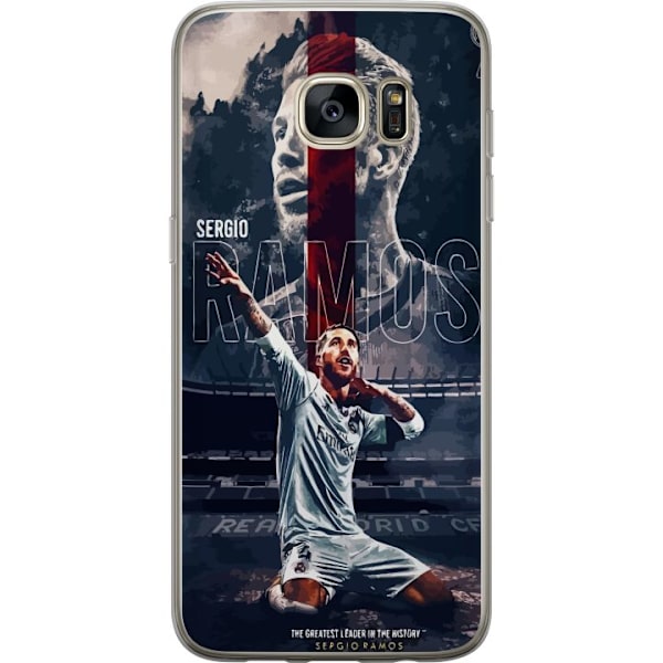 Samsung Galaxy S7 edge Läpinäkyvä kuori Ramos Jalkapallolegenda Motiivi Pelaaja Real Madrid Espanja Takaisin Ikoni Nimi Jalkapallotähti Urheilu