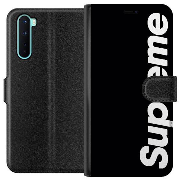 OnePlus Nord Lompakkokotelo Supreme Musta Valkoinen Streetwear Suunnittelu Klassinen Muoti-ikoni Trendi Urbani Tyyli Graafinen Motiivi Suosittu