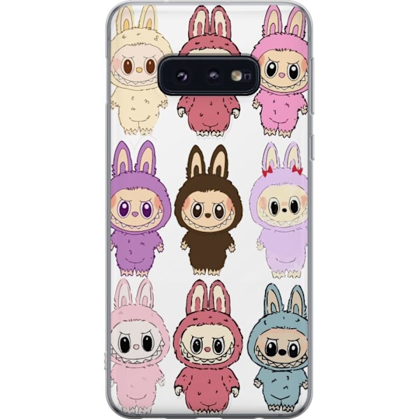 Samsung Galaxy S10e Genomskinligt Skal Labubu Pink Monster – Popkonst med Kawaii-touch