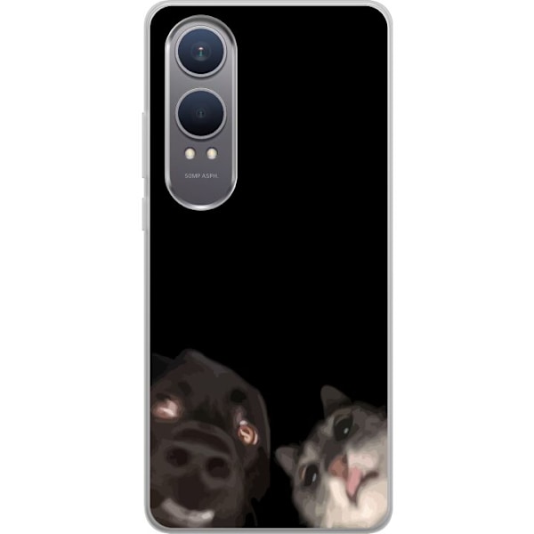 OnePlus Nord CE4 Lite Gjennomsiktig deksel hund og katt