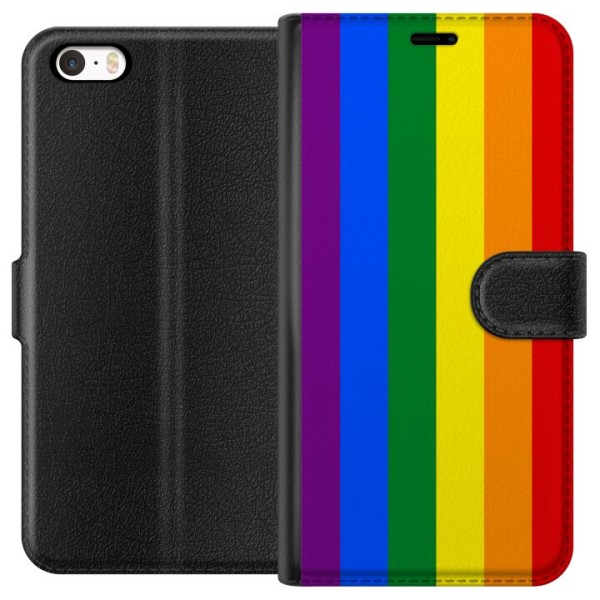 Apple iPhone 5 Lompakkokotelo Pride Flagga
