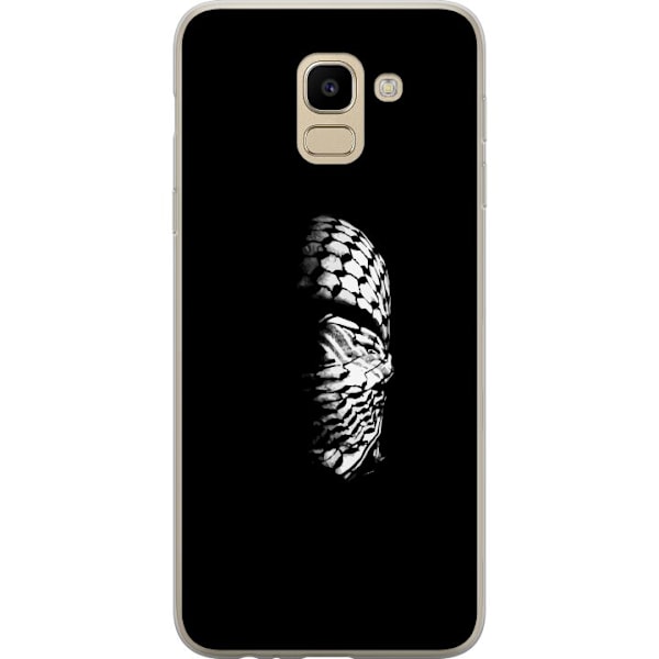 Samsung Galaxy J6 Gennemsigtig cover Keffiyeh-mønster - klassisk sort-hvid palæstinensisk tørklæde med kulturel betydning