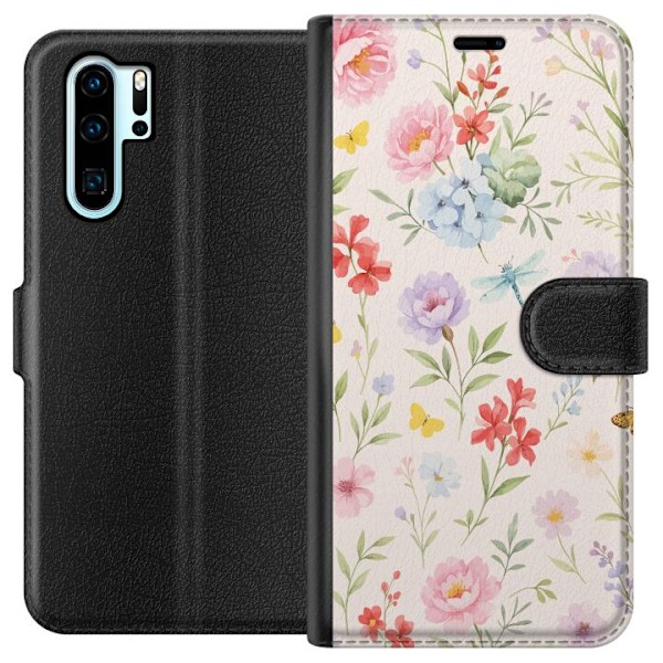 Huawei P30 Pro Tegnebogsetui Blomster