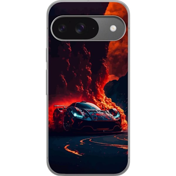 Google Pixel 9 Pro Läpinäkyvä kuori Luksusurheiluauto