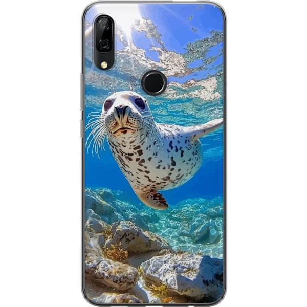 Huawei P Smart Z Genomskinligt Skal Säl Hav Simmande Djurmotiv Natur Vattenmotiv Blå Design Marint Tema Populärt Motiv Djurliv