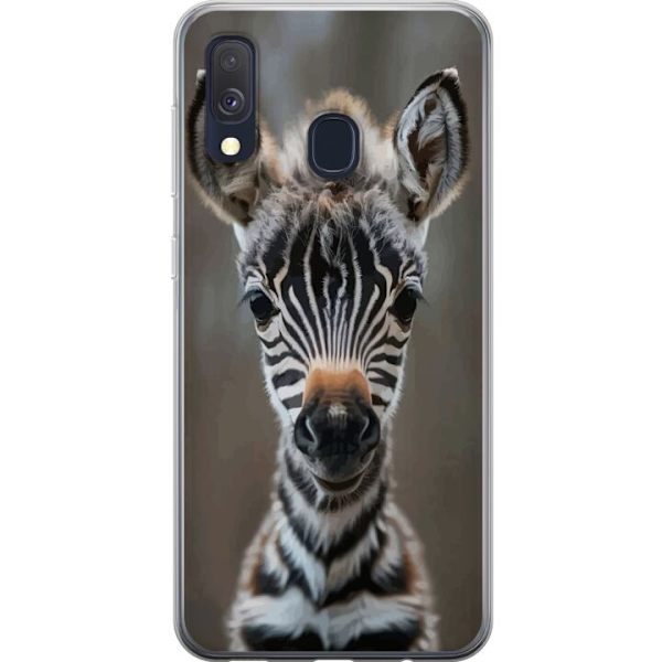 Samsung Galaxy A40 Genomskinligt Skal Giraff Djurmotiv Afrika Natur Grafiskt Motiv Savann Vilda Djur Populär Väggkonst Exotiskt Tema
