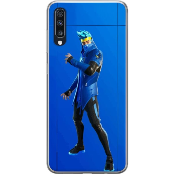 Samsung Galaxy A70 Gennemsigtig cover Fortnite - Ninja Blue