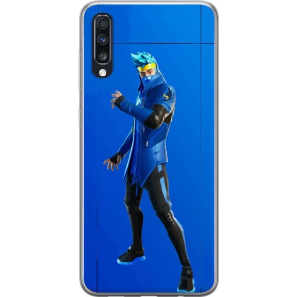 Samsung Galaxy A70 Läpinäkyvä kuori Fortnite - Ninja Blue