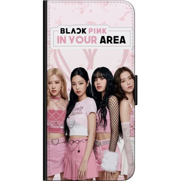 Kompatibel Tegnebogsetui til Huawei P40 lite E Jennie Rosé Lisa og Jisoo sammen i lyserøde outfits mod lyserød baggrund pink