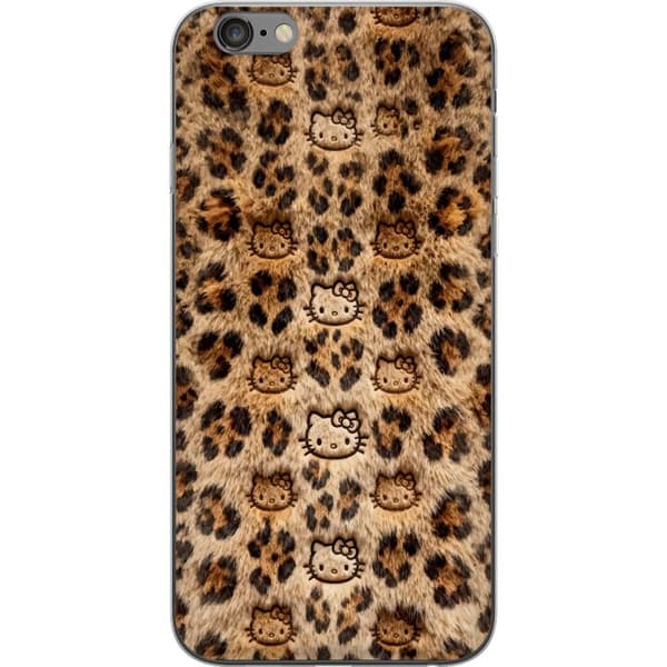 Kompatibelt Mobildeksel til Apple iPhone 6 Plus Søtt leopardmønster med katteansikter i leken design brun