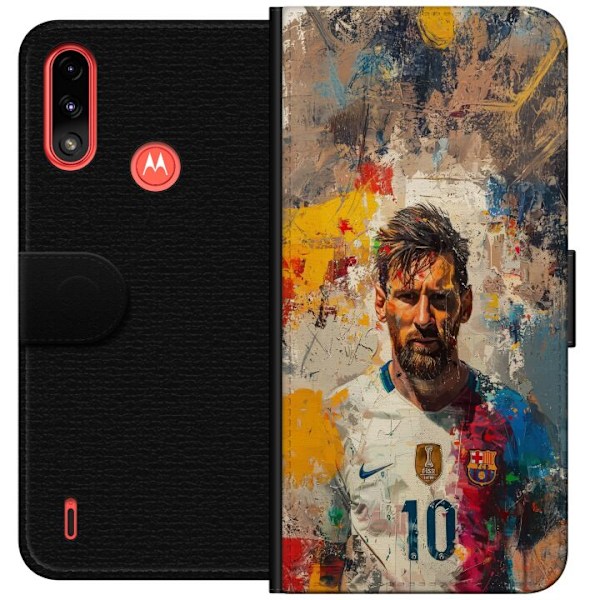 Motorola Moto E7 Power Lommeboketui Messi Art