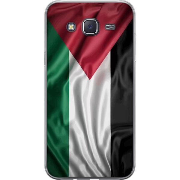 Samsung Galaxy J5 Genomskinligt Skal Palestinaflaggan – ikoniskt frihetsmotiv i rött, svart, vitt och grönt
