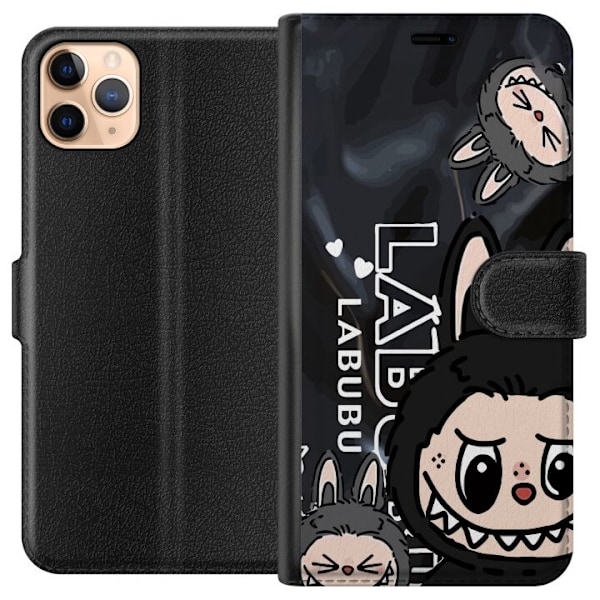 Apple iPhone 11 Pro Max Tegnebogsetui <nl>Labubu Black Energy - Sort mønster i gade stil