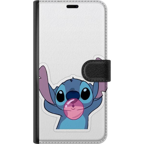 Kompatibel Tegnebogsetui til Apple iPhone 8 Plus Blå Stitch, der puster en lyserød tyggegummiboble, legende tegnet karaktermotiv blå