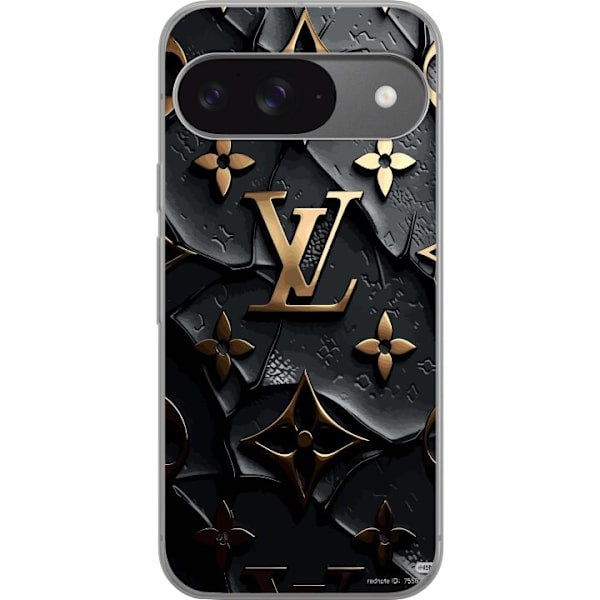 Google Pixel 9 Pro Läpinäkyvä kuori Louis Vuitton Tumma tila Suunnittelu Musta Ylellisyys Tyyli Muoti Suosittu Graafinen Kuvio Muotisymboli Luksusb