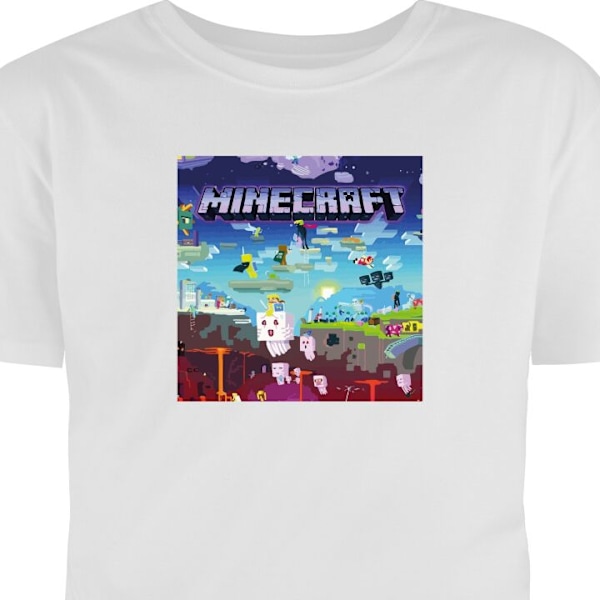 Børne T-shirt | Behagelig T-shirt til Børn Minecraft hvid 12-13 År