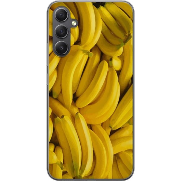 Samsung Galaxy S23 FE Genomskinligt Skal Banana Pattern – lekfullt mönster med gula bananer