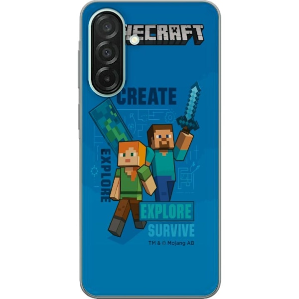 Samsung Galaxy A26 Läpinäkyvä kuori Minecraft Luolastot