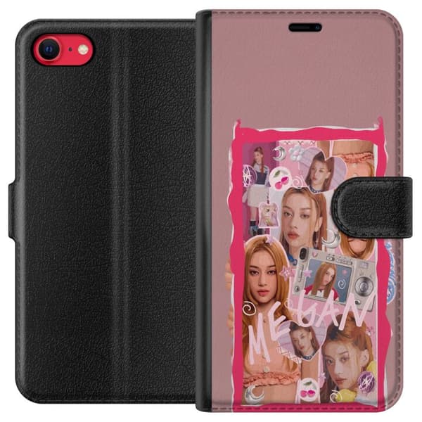 Kompatibel Tegnebogsetui til Apple iPhone 8 Megan rosa collage pink