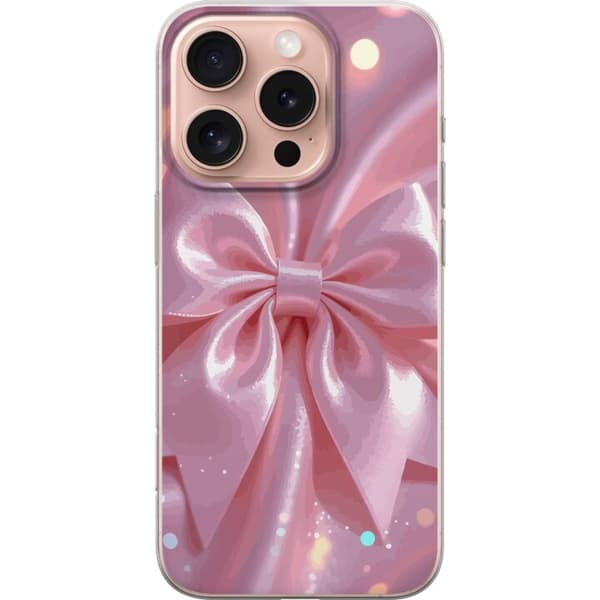 Kompatibelt Mobildeksel til Apple iPhone 16 Pro Rosa silkerosett – Elegant glitrende bånd med lyseffekter