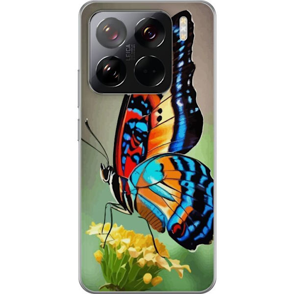 Xiaomi 15 Pro Gennemsigtig cover Sommerfugl Natur Sommer Motiv Vinger Farverig Design Populær Dekoration Grafisk Eksotisk Tema