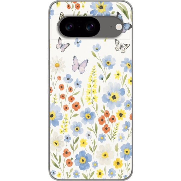 Google Pixel 8 Läpinäkyvä kuori Kesäkukat