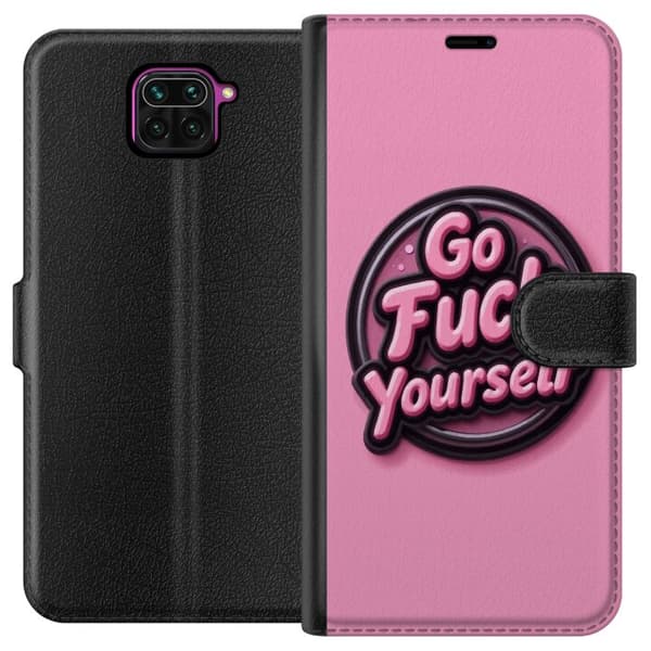 Kompatibel Tegnebogsetui til Xiaomi Redmi Note 9 Rosa 3D textposter