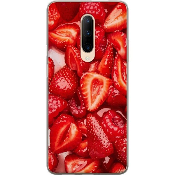 OnePlus 7 Pro Läpinäkyvä kuori Mansikkakuviointi - makea motiivi kesäfiiliksellä