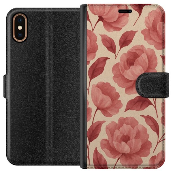 Apple iPhone XS Tegnebogsetui Roseblomst