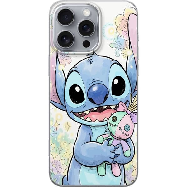 Kompatibelt Mobildeksel til Apple iPhone 16 Pro Max Stitch holder en liten patchworkdukke blant pastellblomster og glitrende mønstre
