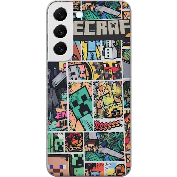 Samsung Galaxy S22+ 5G Läpinäkyvä kuori Minecraft Taide