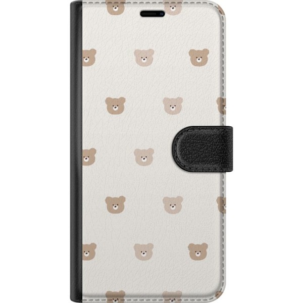 Samsung Galaxy A50 Lompakkokotelo Teddy-tausta - söpöt teddykarhut pehmeällä taustalla