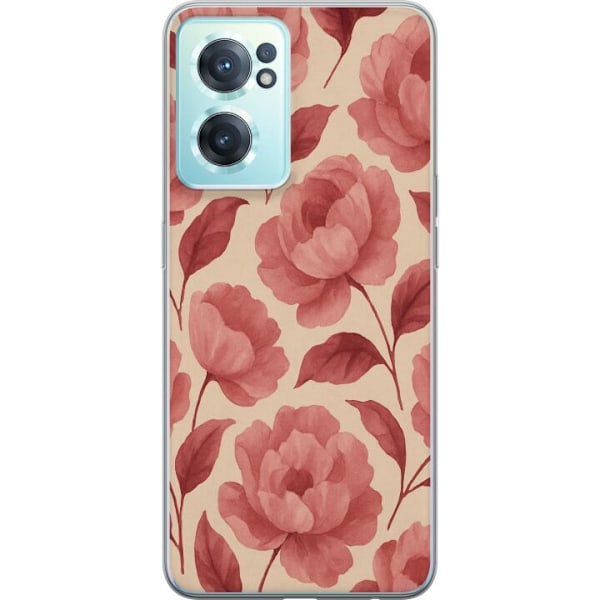 OnePlus Nord CE 2 5G Gennemsigtig cover Roseblomst