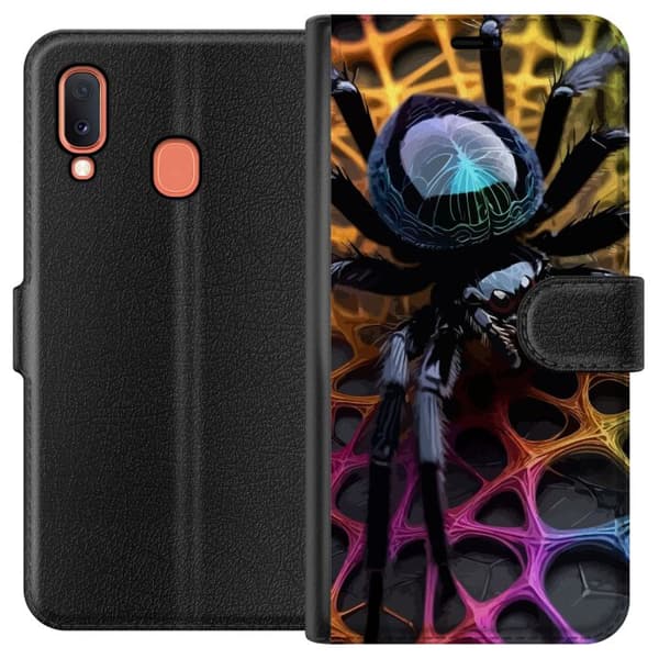 Kompatibelt Plånboksfodral till Samsung Galaxy A20e Spindel